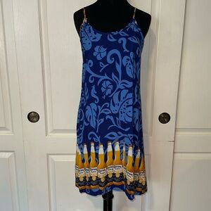 VTG CORONA EXTRA BEER HAWAIIAN PRINT CAMI DRESS